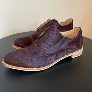 All Black calf hair oxford loafer